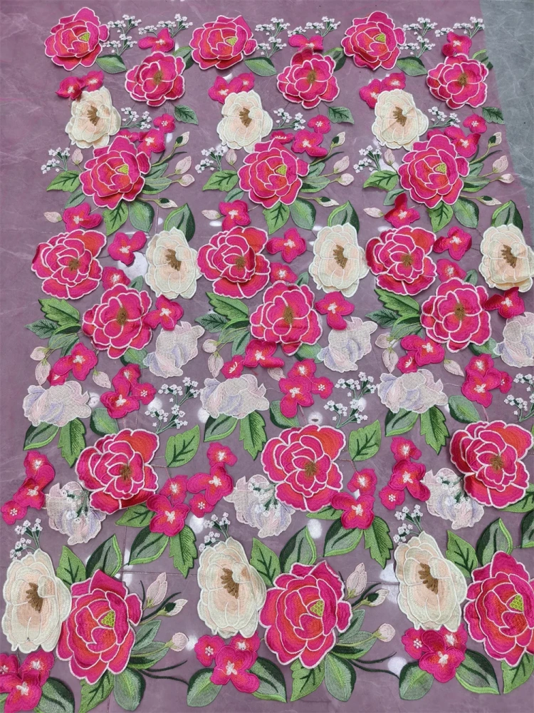 Dignified High-end Exquisite Hot Sale Attractive Quality Fabric Handmade Embroidery Net Lace With For Making Women Wedding Dress