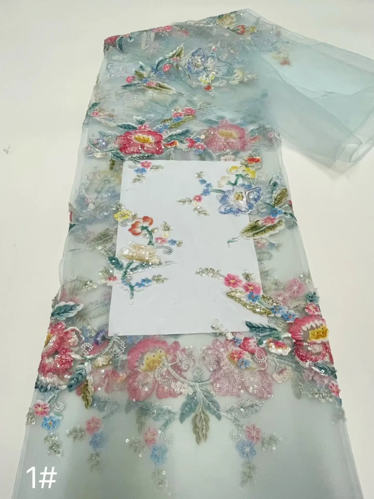 Hot Sale Exquisite Luxury Attractive Quality Fabric Handmade Embroidery Net Lace Beads With For Making Women Wedding Dress