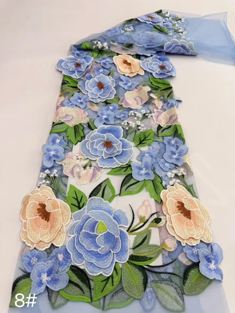 Dignified High-end Exquisite Hot Sale Attractive Quality Fabric Handmade Embroidery Net Lace With For Making Women Wedding Dress