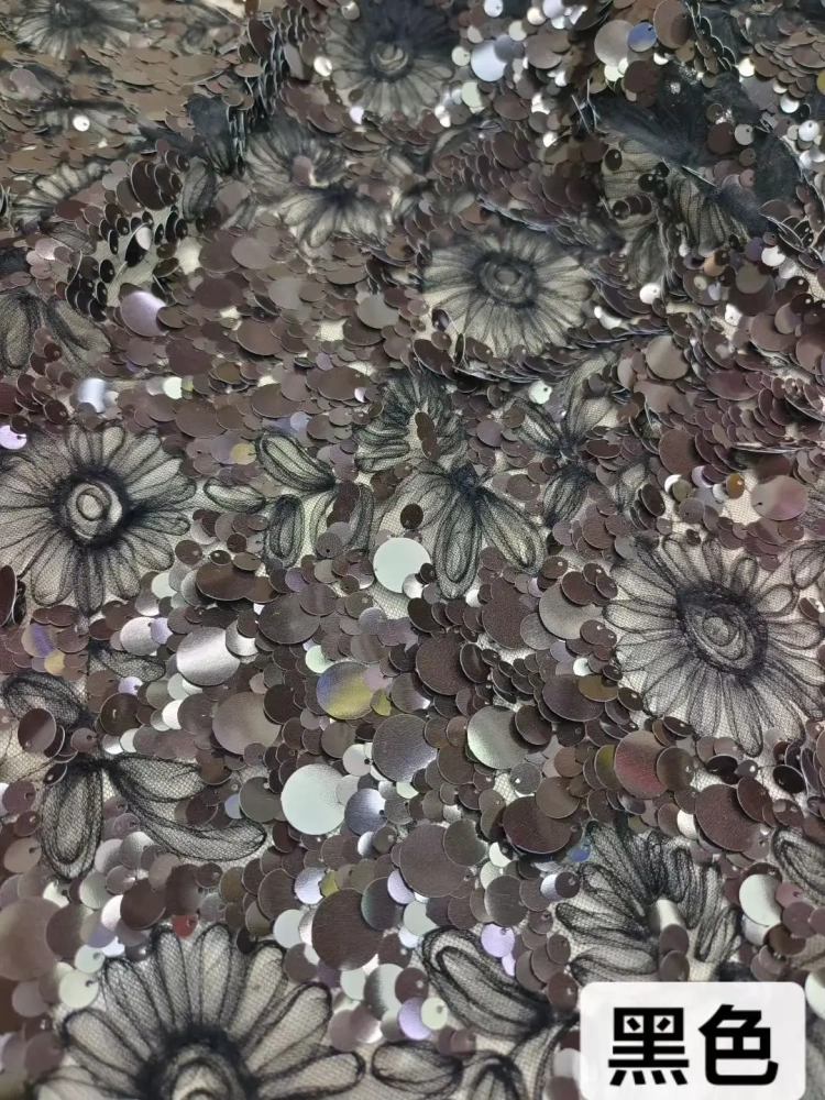 High-end Exquisite Hot Sale Attractive Quality Fabric Handmade Embroidery Net Lace Sequins With For Making Women Wedding Dress