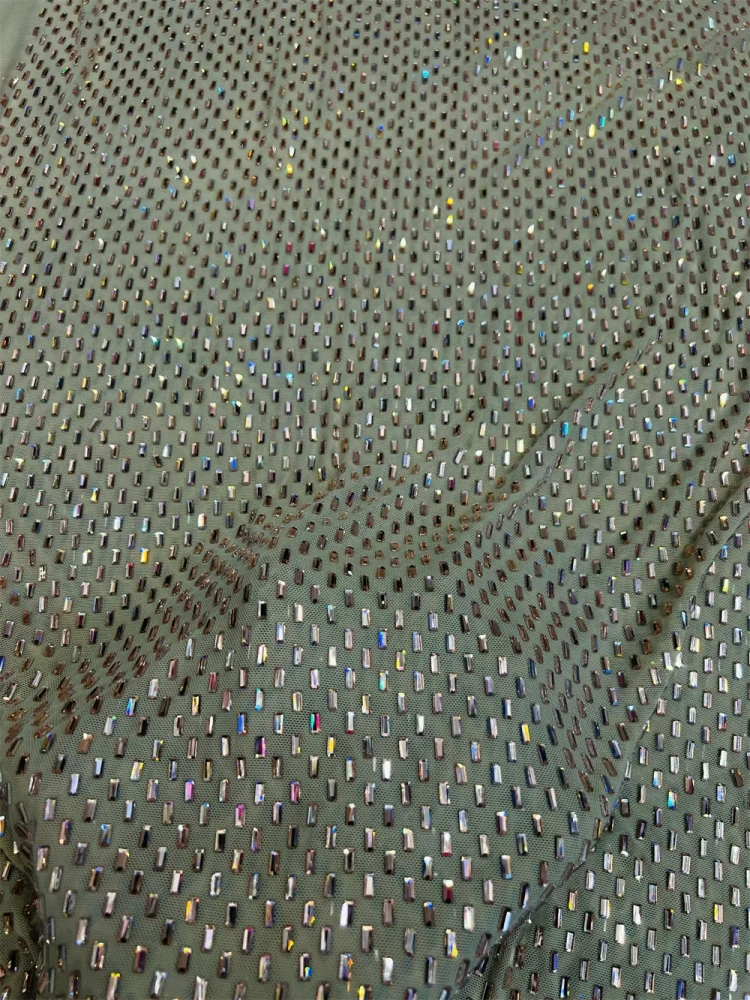Fashion Fabric 2026 Super Top Quality 5 Yards Handmade Rhinestone Net Lace 5 Colors For Party Evening Dresses