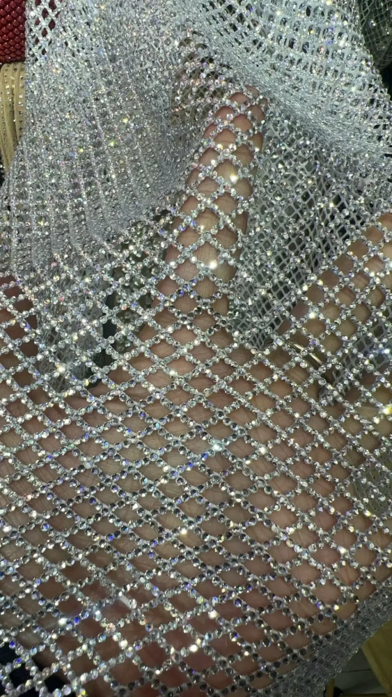 Pretty Nice fabric Top Quality The latest diamond-shaped design features exquisite imitation diamond stone For Party Women Dress