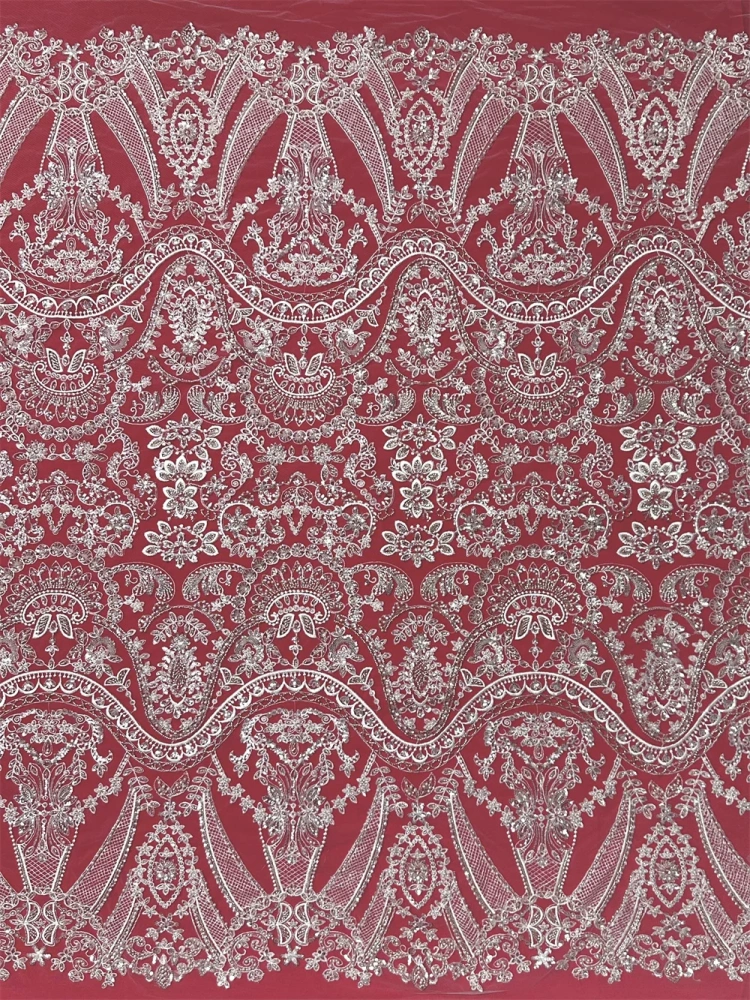 Exquisite Unique Heavy Industry Luxury Quality Fabric Handmade Embroidery Net Lace Beads With For Making Women Wedding Dress