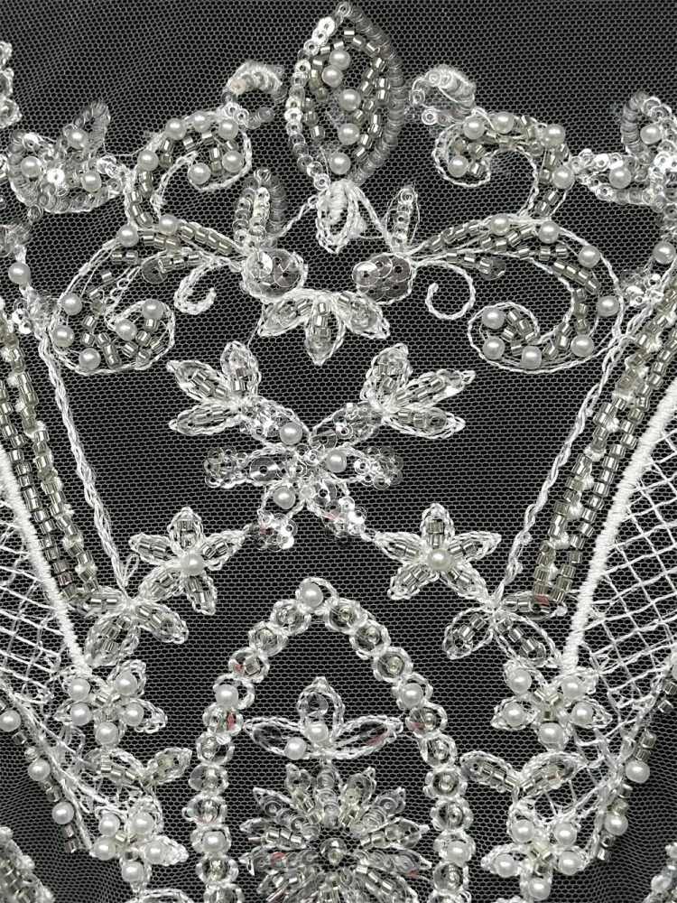 Exquisite Unique Heavy Industry Luxury Quality Fabric Handmade Embroidery Net Lace Beads With For Making Women Wedding Dress