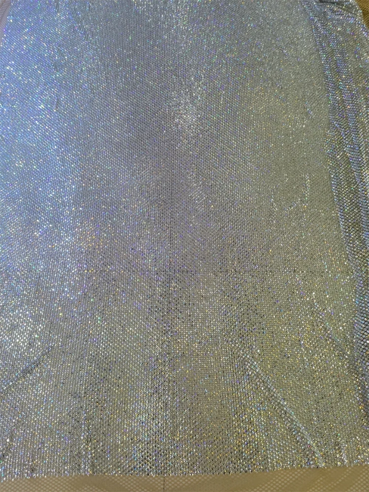 Super Top Quality 6*6 1.2m Handmade Elasticated Net Rhinestone Net Lace For Wedding Women Gown Dress Lace Fabric Sell By 5 Yard 2026