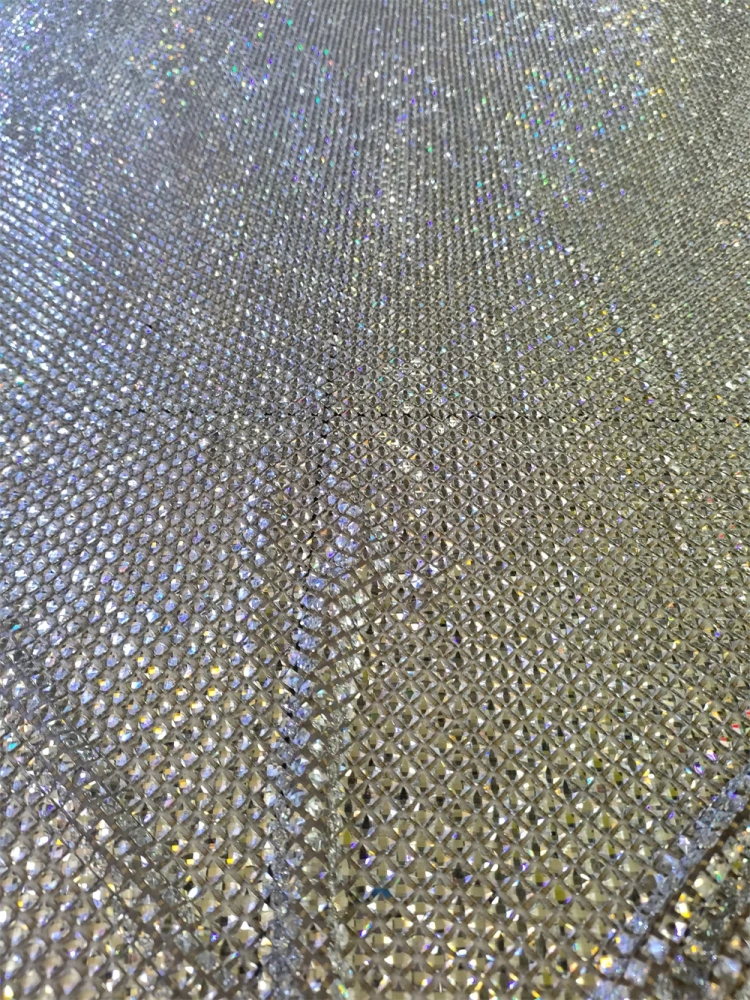 Super Top Quality 6*6 1.1m Handmade Rhinestone Net Lace For Wedding Women Gown Dress Lace Fabric Sell By 5 Yard 2025