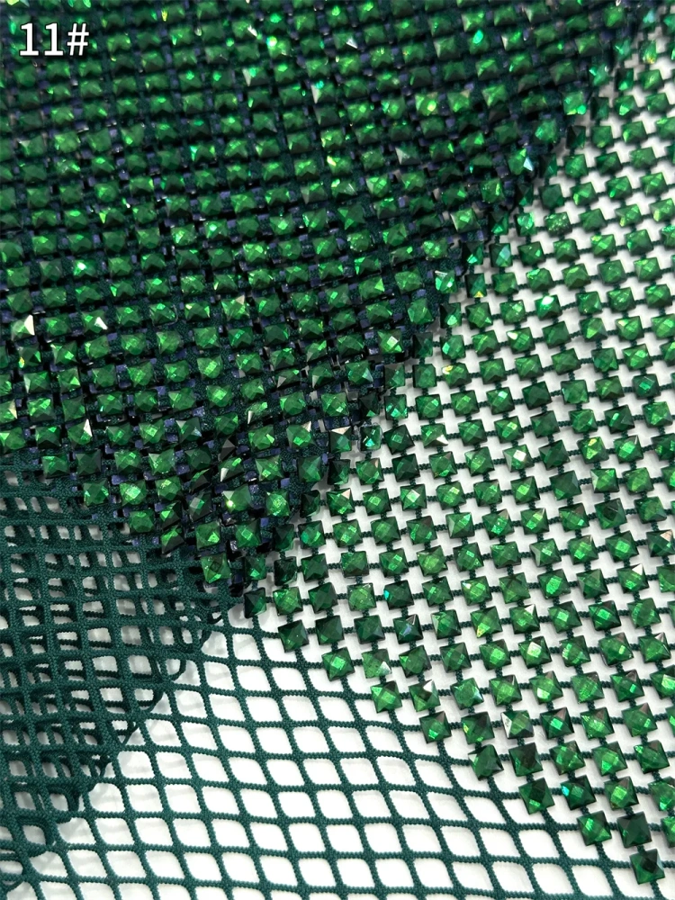 Super Top Quality 6*6 1.1m Handmade Rhinestone Net Lace For Wedding Women Gown Dress Lace Fabric Sell By 5 Yard 2025