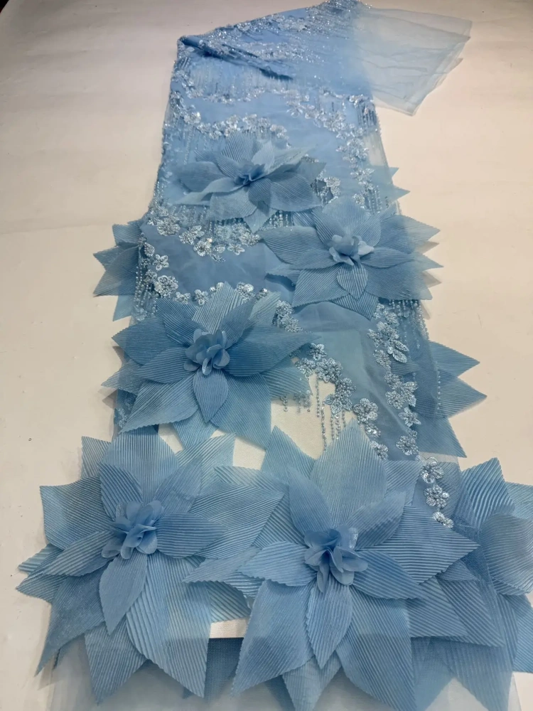 Exquisite Luxury Unique Hot Sale Elegance Quality Fabric Handmade Embroidery Net Lace Beads With For Making Women Wedding Dress
