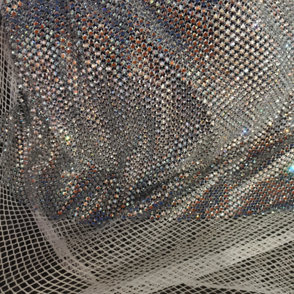 Super Top Quality 6*6 1.1m Handmade Rhinestone Net Lace For Wedding Women Gown Dress Lace Fabric Sell By 5 Yard 2025