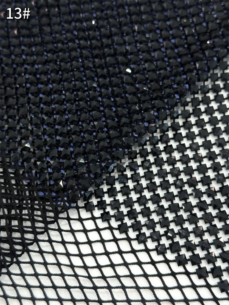 Super Top Quality 6*6 1.1m Handmade Rhinestone Net Lace For Wedding Women Gown Dress Lace Fabric Sell By 5 Yard 2025