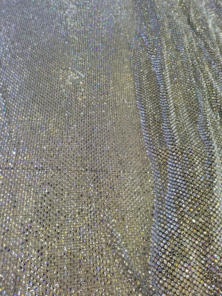 Super Top Quality 6*6 1.1m Handmade Rhinestone Net Lace For Wedding Women Gown Dress Lace Fabric Sell By 5 Yard 2025