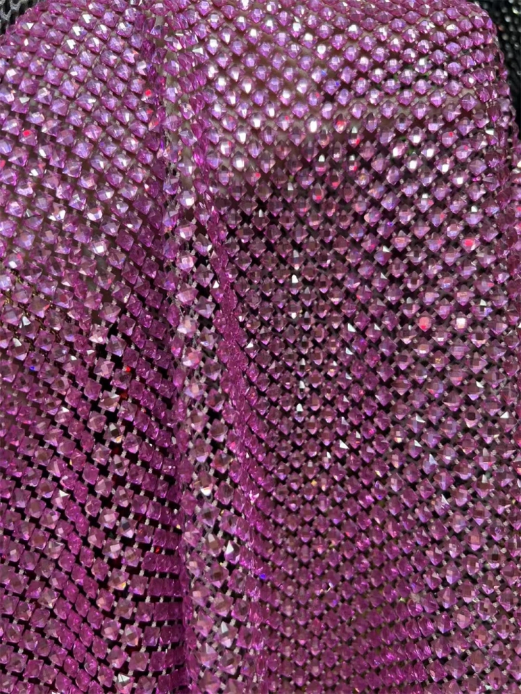 Super Top Quality 6*6 1.2m Handmade Elasticated Net Rhinestone Net Lace For Wedding Women Gown Dress Lace Fabric Sell By 5 Yard 2026