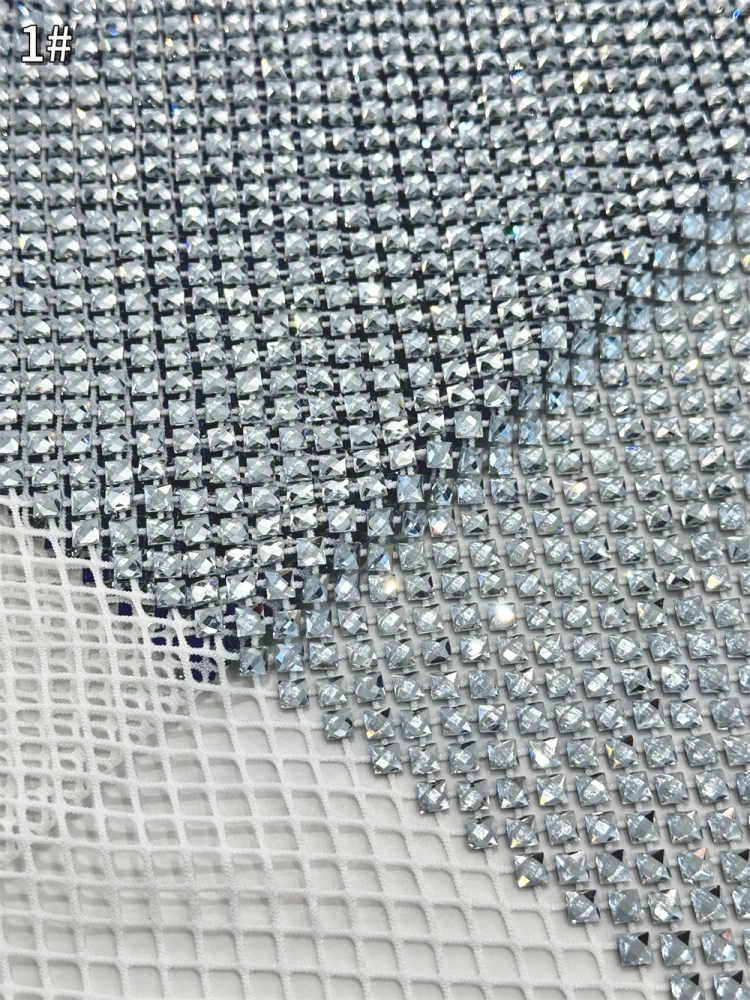 Super Top Quality 6*6 1.2m Handmade Elasticated Net Rhinestone Net Lace For Wedding Women Gown Dress Lace Fabric Sell By 5 Yard 2026
