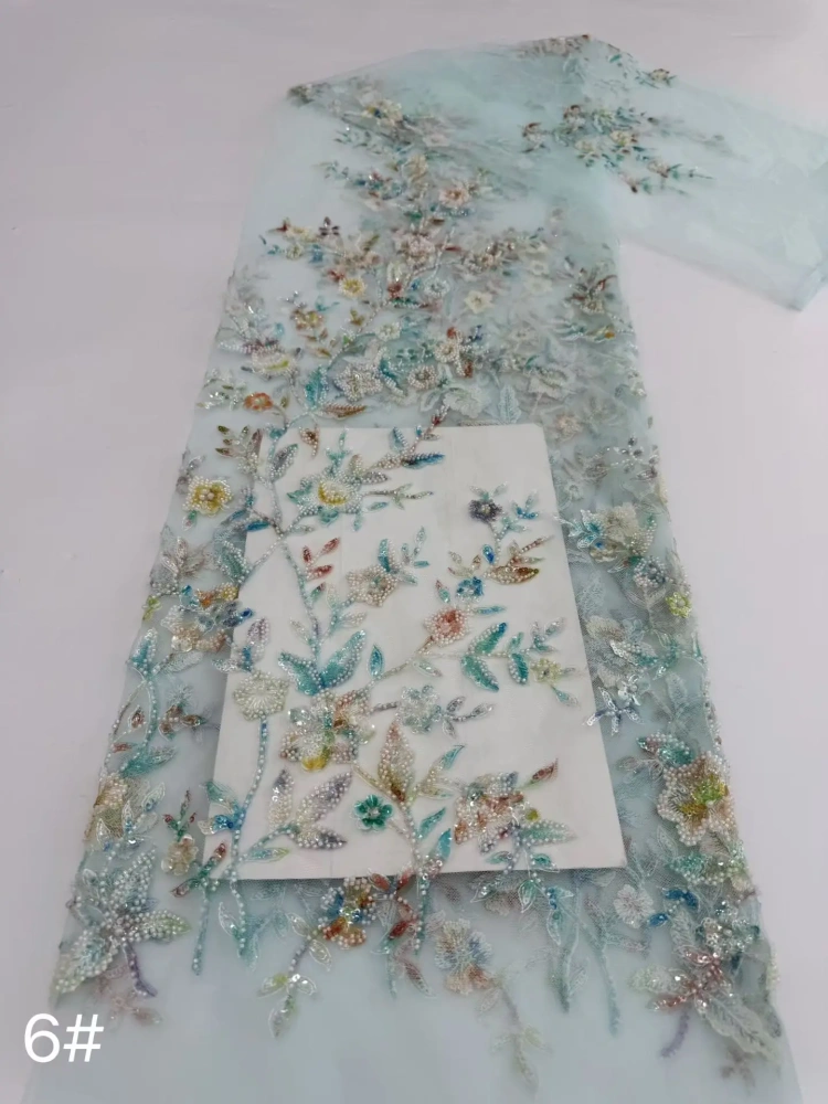 Hot Sale Elegance Exquisite Luxury Unique Quality Fabric Handmade Embroidery Net Lace Beads With For Making Women Wedding Dress