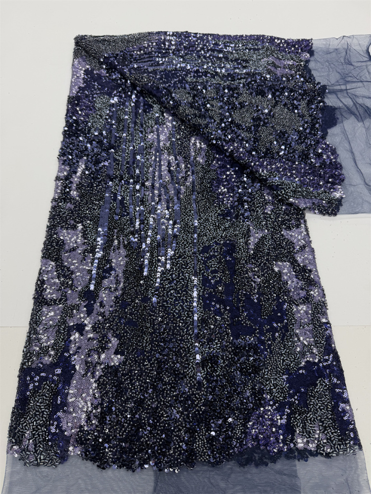 Heavy Industry Handcrafted Pearl Tube Sequin Fabric