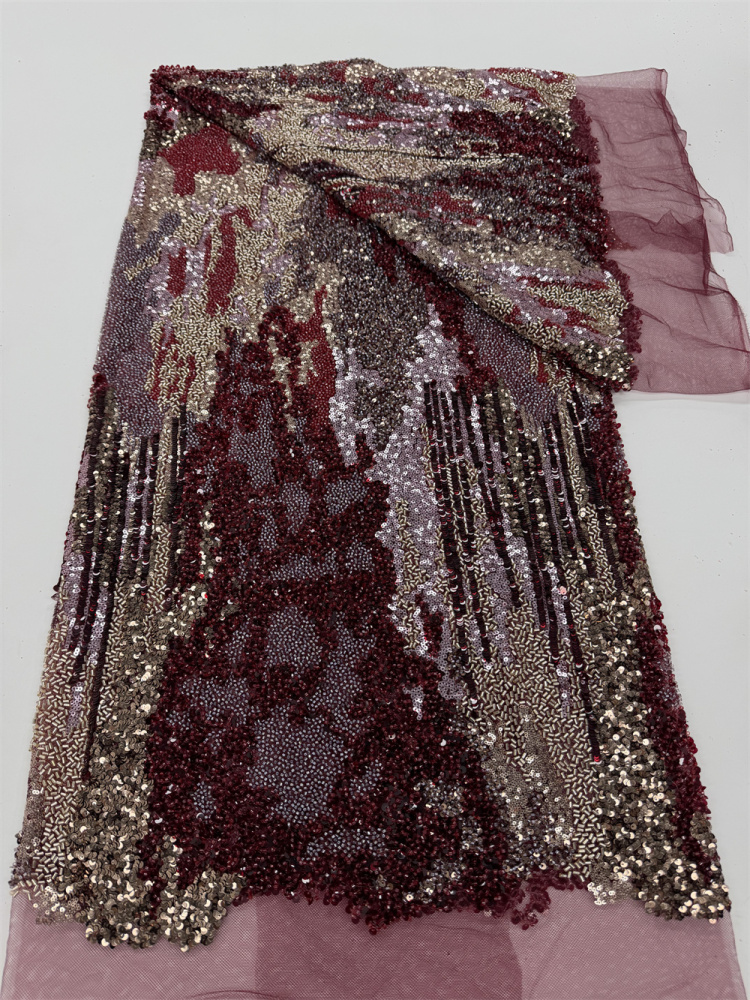 Heavy Industry Handcrafted Pearl Tube Sequin Fabric