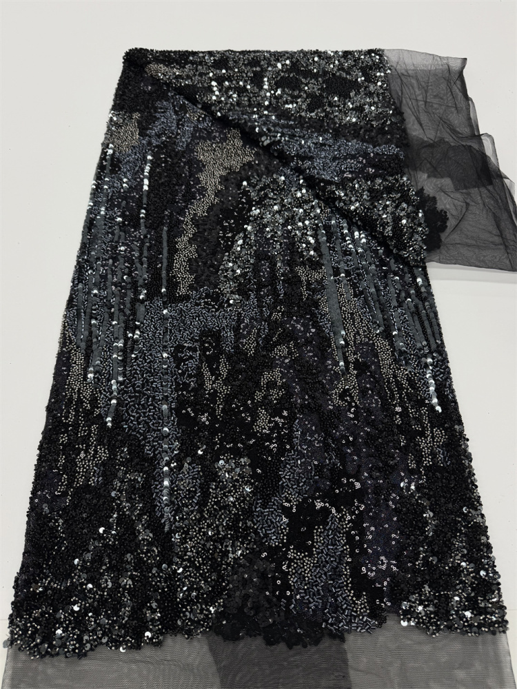 Heavy Industry Handcrafted Pearl Tube Sequin Fabric