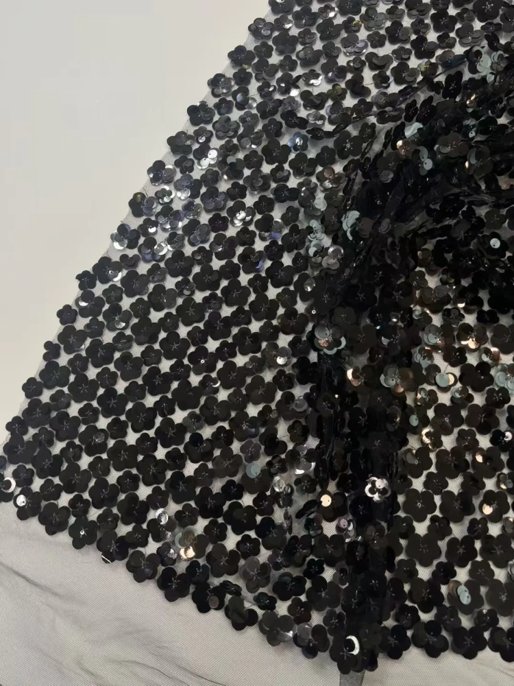 Unique Hot Sale High-end Attractive Quality Fabric Handmade Embroidery Net Lace Sequins With For Making Women Wedding Dress