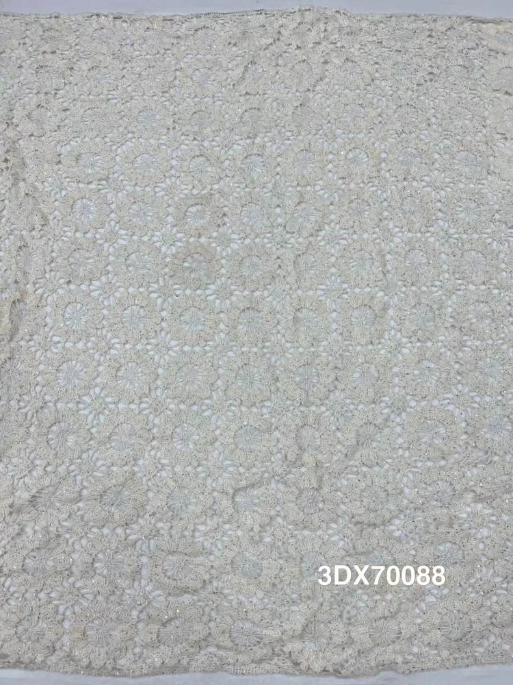 Hot Sale Fashion Design Africa  High Quality Sun Flower Embroidery Net Lace Sequins  For Wedding or Party Dress