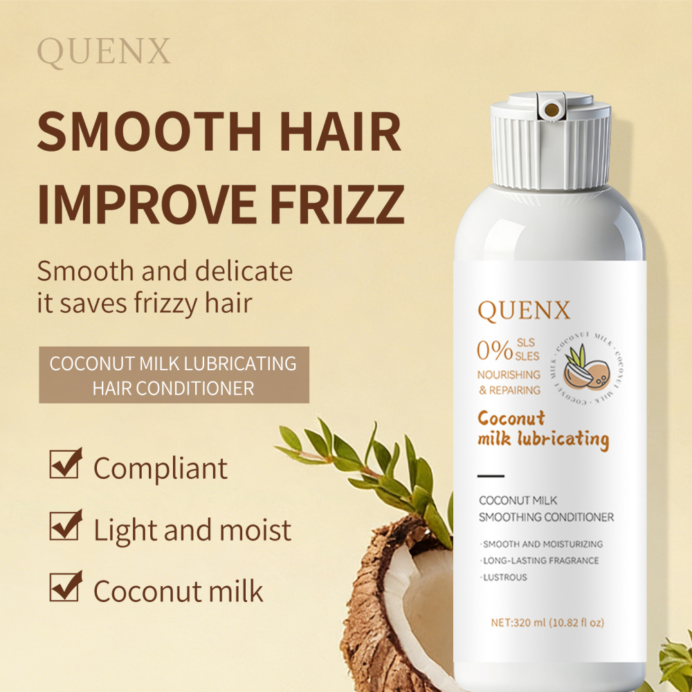 QUENX Coconut Milk Smoothing Conditioner – Anti-Frizz & Moisturizing Hair Care
