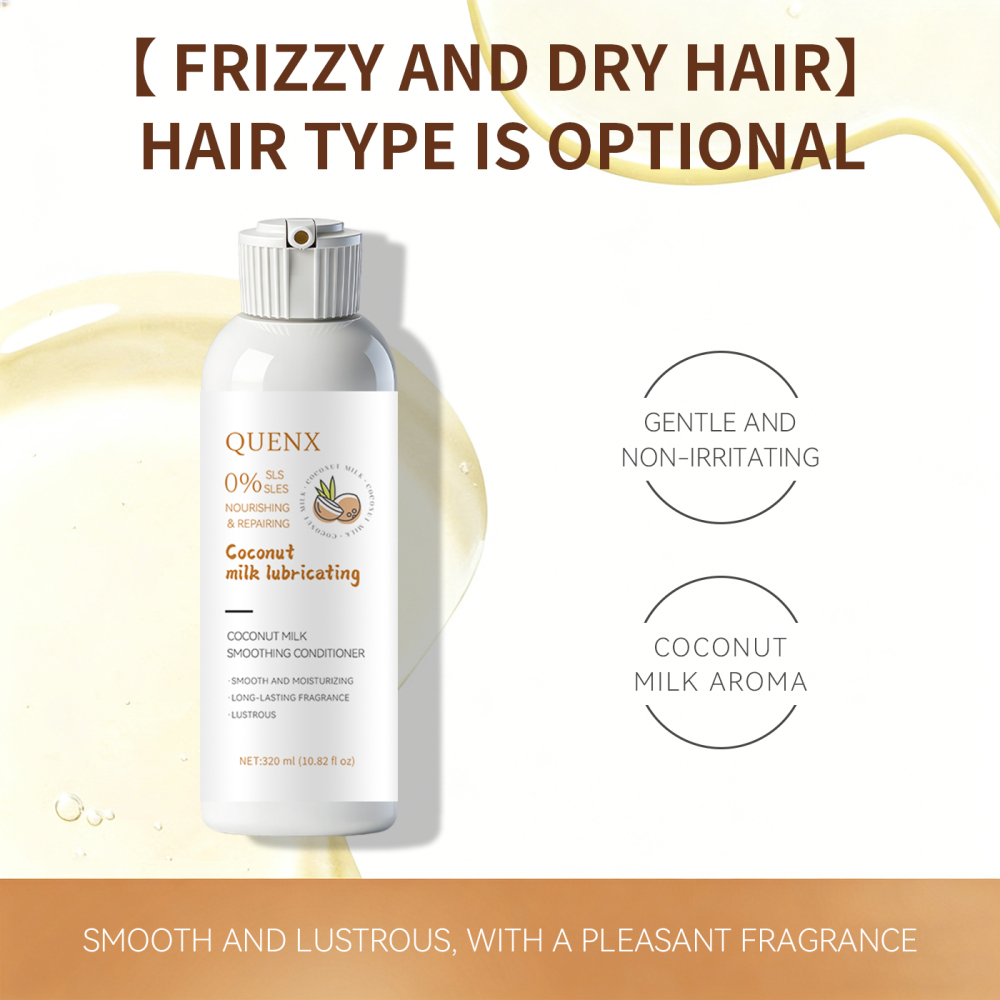 QUENX Coconut Milk Smoothing Conditioner – Anti-Frizz & Moisturizing Hair Care