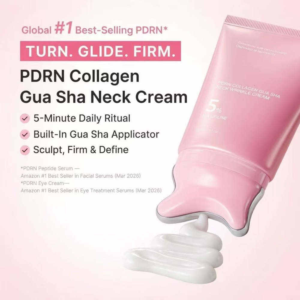 PDRN Collagen Gua Sha Neck Cream with Built-In Massage Applicator