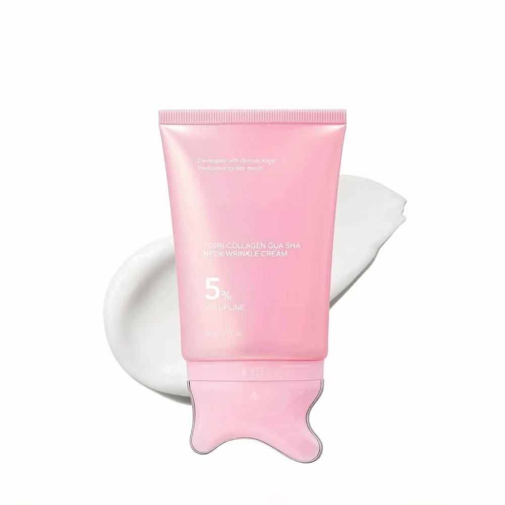 PDRN Collagen Gua Sha Neck Cream with Built-In Massage Applicator