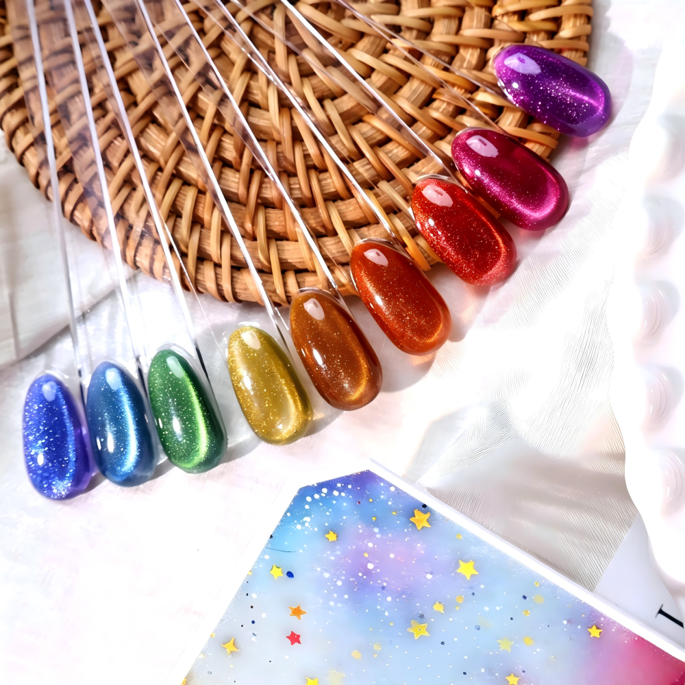 Professional OEM DIY French Eco-friendly LED UV 9D Cat Eye Nail Gel Polish Magnetic Liquid 5D Gel Set