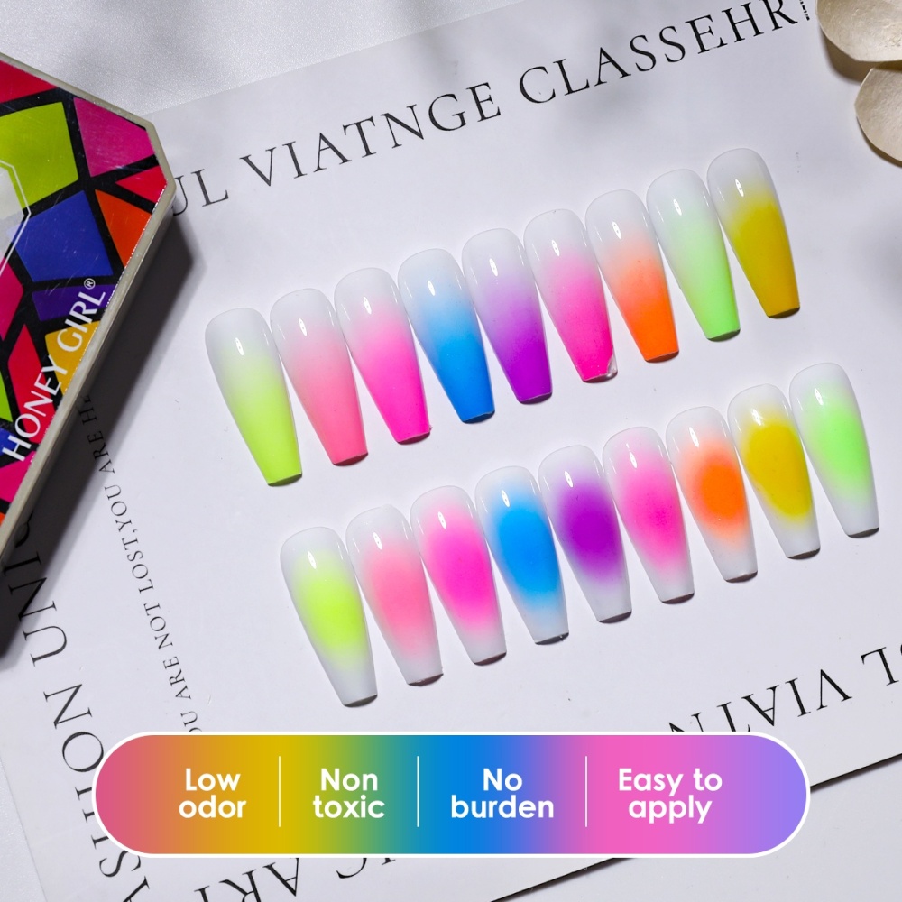 Fluorescent LED UV Gel Collection Custom Logo 9 Color Neon Pat Pat Gel Set