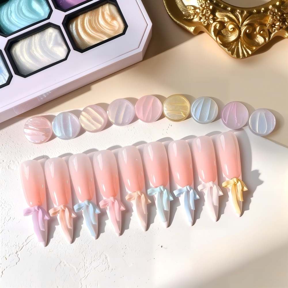9colors Pat Pat Gel Palette – All-in-One Gel Color Palette for Mixing, Detailing & Nail Art