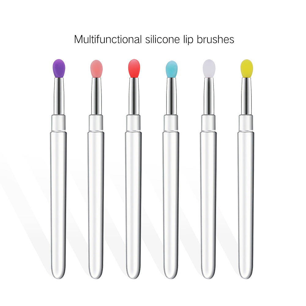 Bulk Wholesale Silicone Chrome Nail Powder Applicator Sticks | Reusable Lip Brush for Nail Salon Supplies