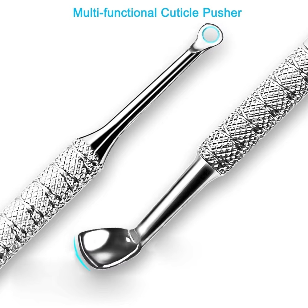 Double-Ended Cuticle Pusher Tool | Spoon Head & Loop Nail Cleaner for Professional Manicure, Cuticle Care & Salon Wholesale