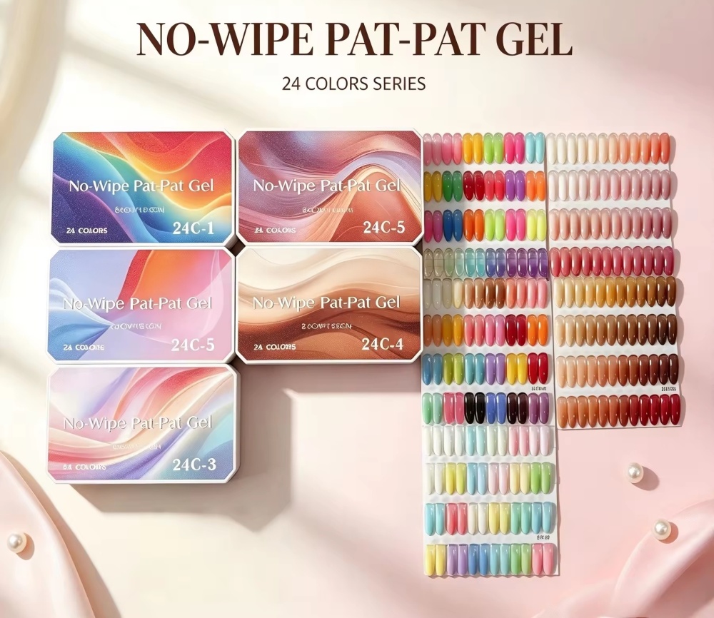 24 Colors Pat Pat Gel Nail Art Palette | Professional High Pigment Ombre Gradient Gel Set for Wholesale Nail Supply
