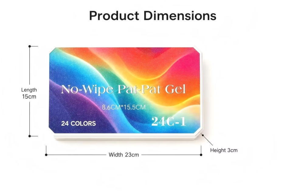 24 Colors Pat Pat Gel Nail Art Palette | Professional High Pigment Ombre Gradient Gel Set for Wholesale Nail Supply