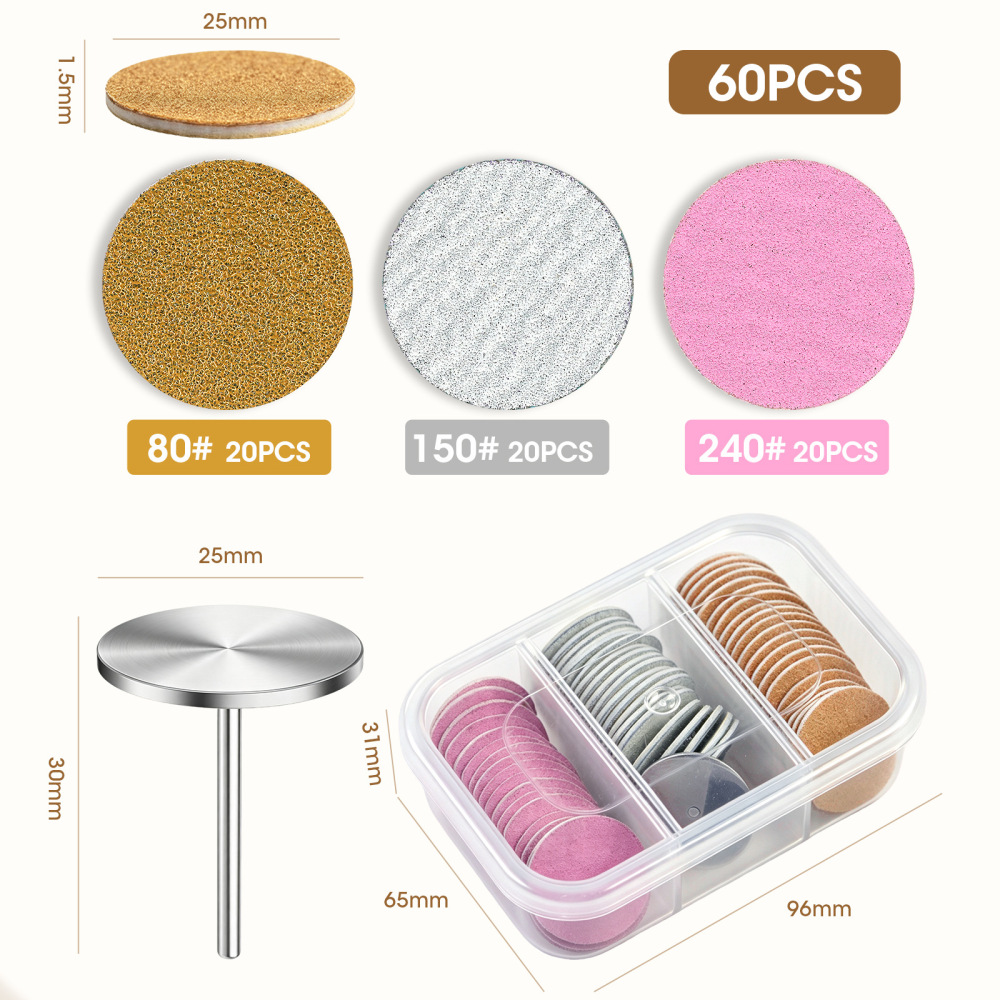 Nail-Filing & Sanding Pad Set with 80/150/240 Grit Sheets Foot Callus Removal Tool Plastic Box Packaging