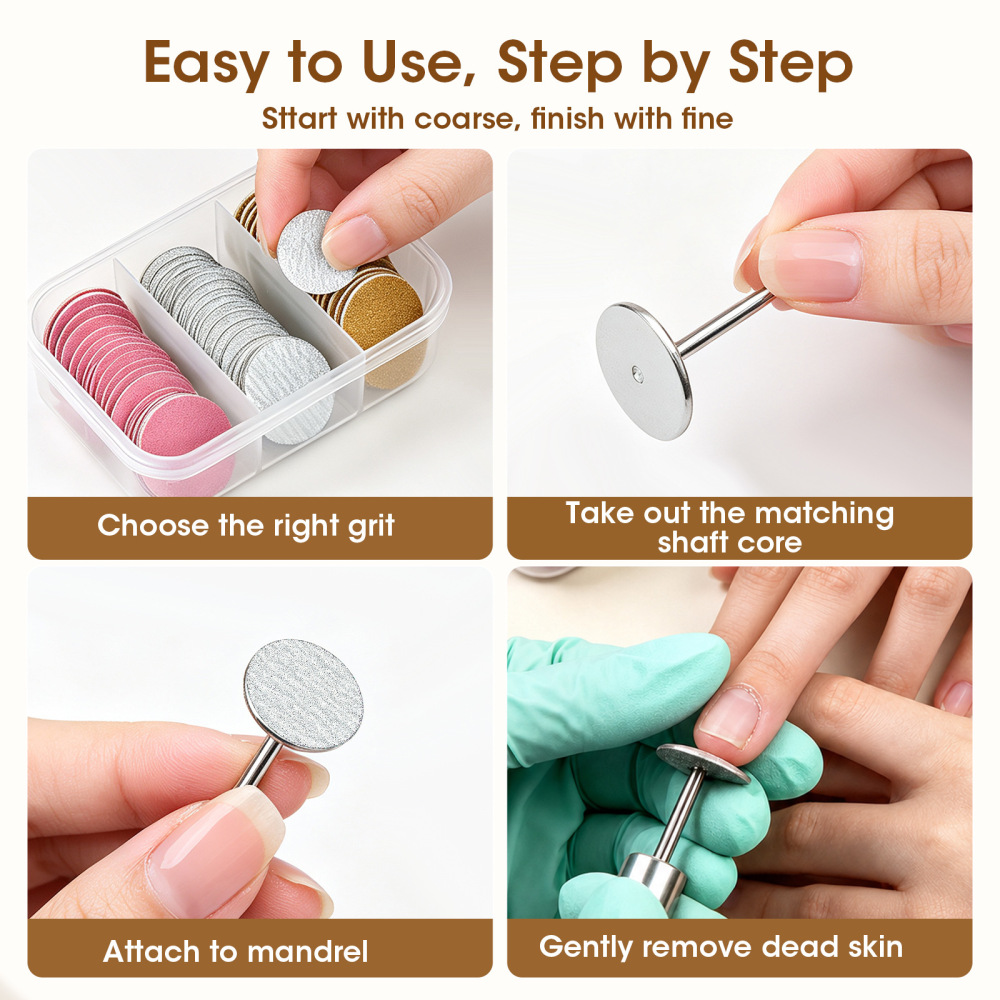 Nail-Filing & Sanding Pad Set with 80/150/240 Grit Sheets Foot Callus Removal Tool Plastic Box Packaging