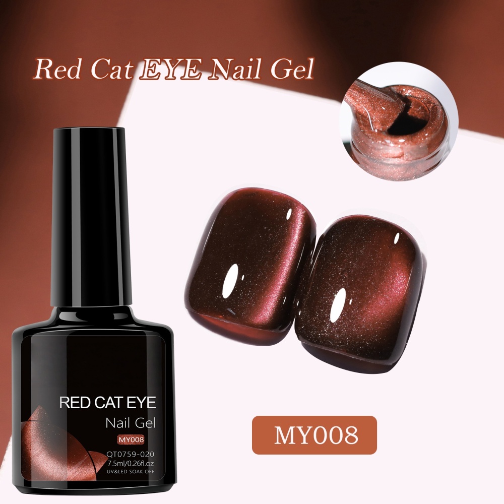 12-Color Red Cat Eye Gel Polish Collection