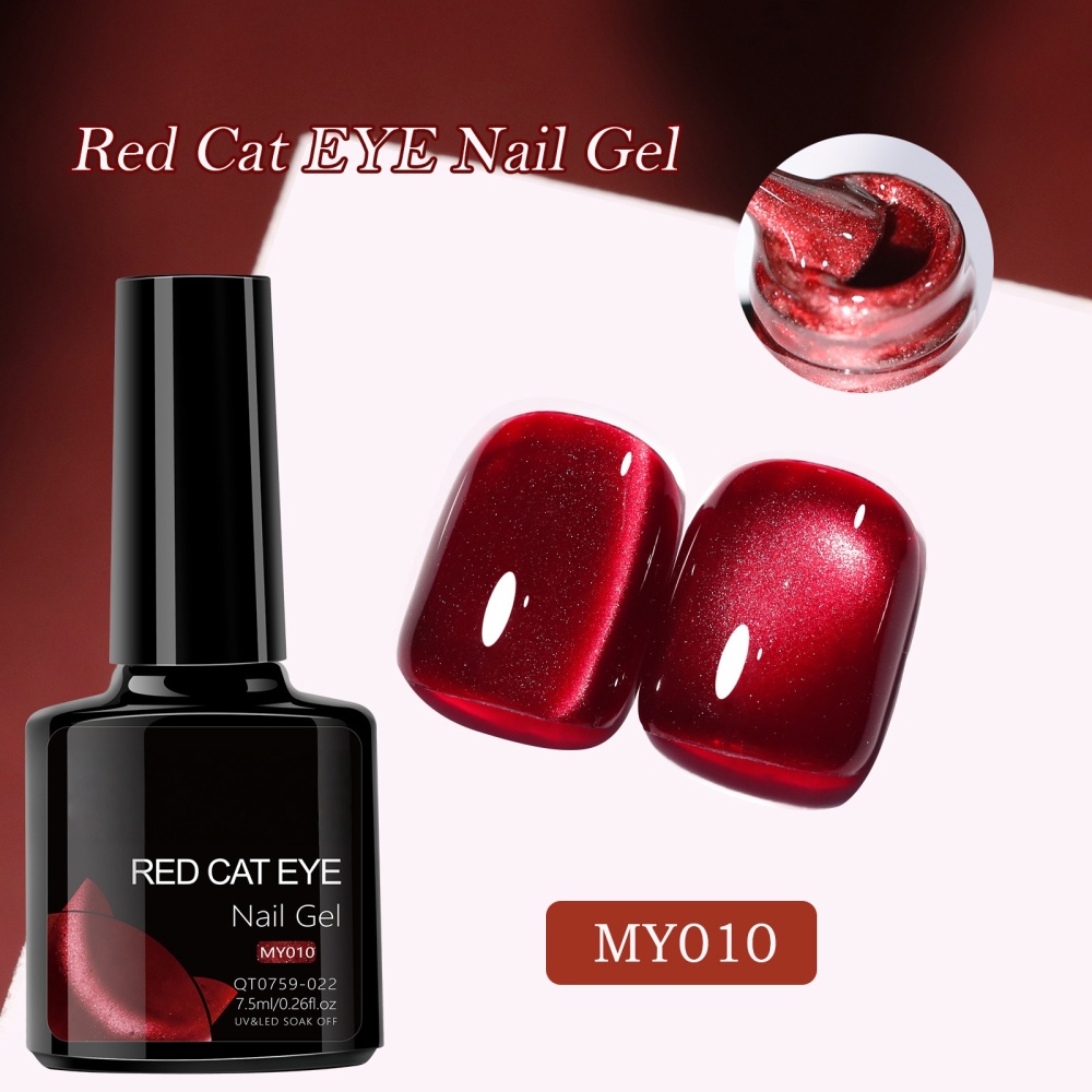 12-Color Red Cat Eye Gel Polish Collection
