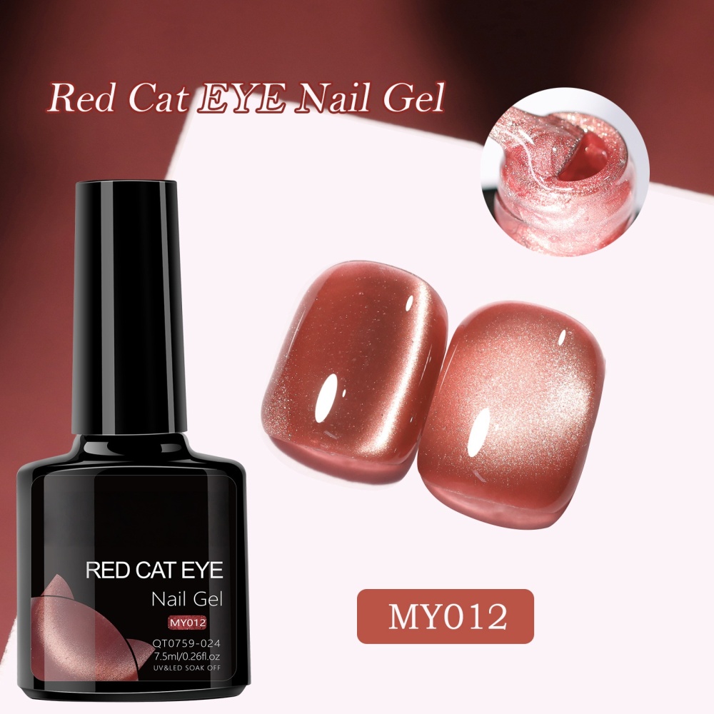 12-Color Red Cat Eye Gel Polish Collection