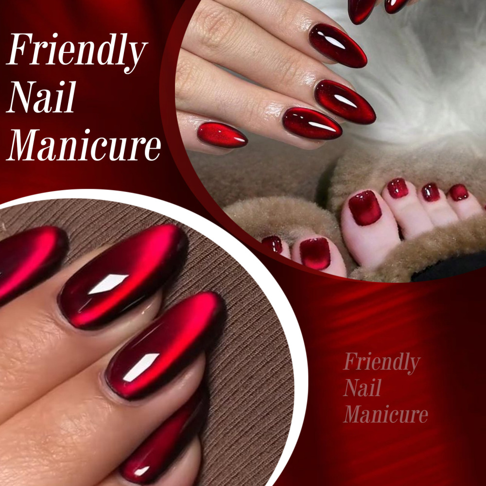 Red Cat Eye Gel Polish in 12 Colors with Rich Dimensional Magnetic Shimmer Effect for Professional Manicure, Nail Art and Salon Wholesale