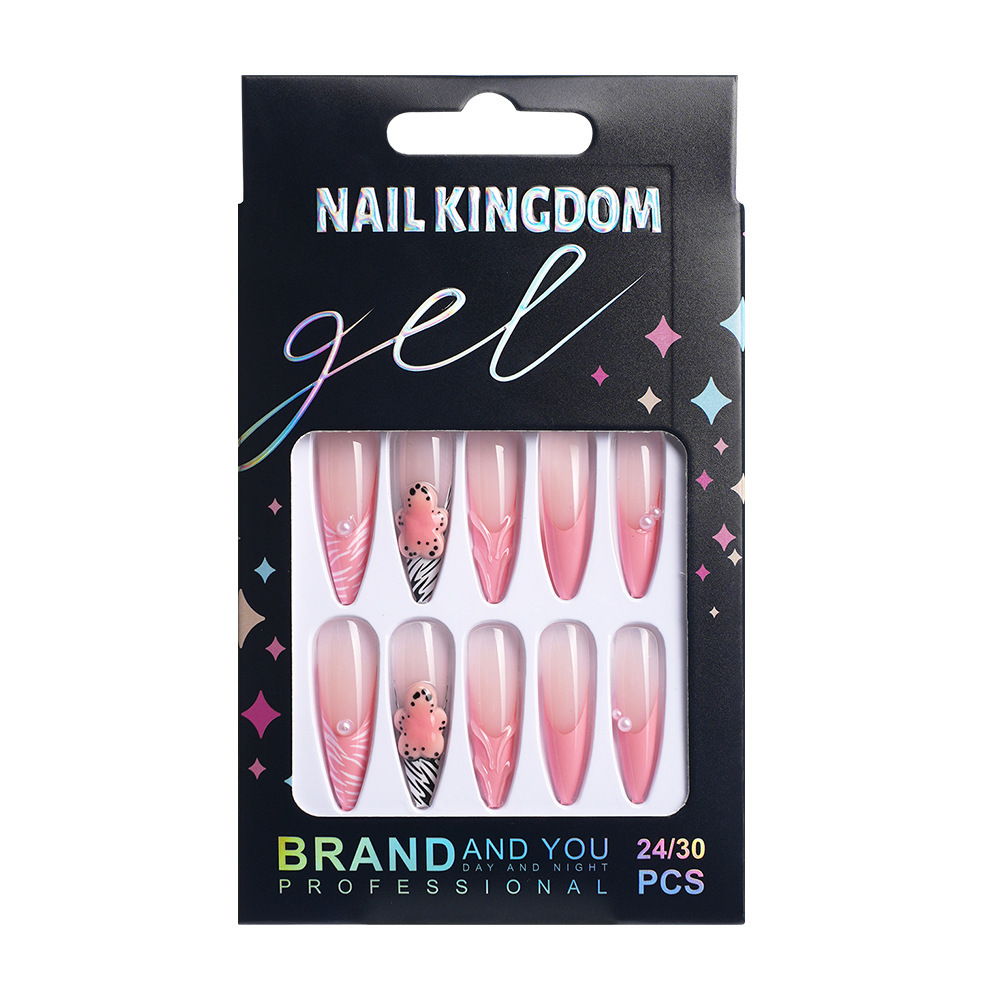 3D Y2K Press-On Nails with Handmade Cherry & Floral Decorations