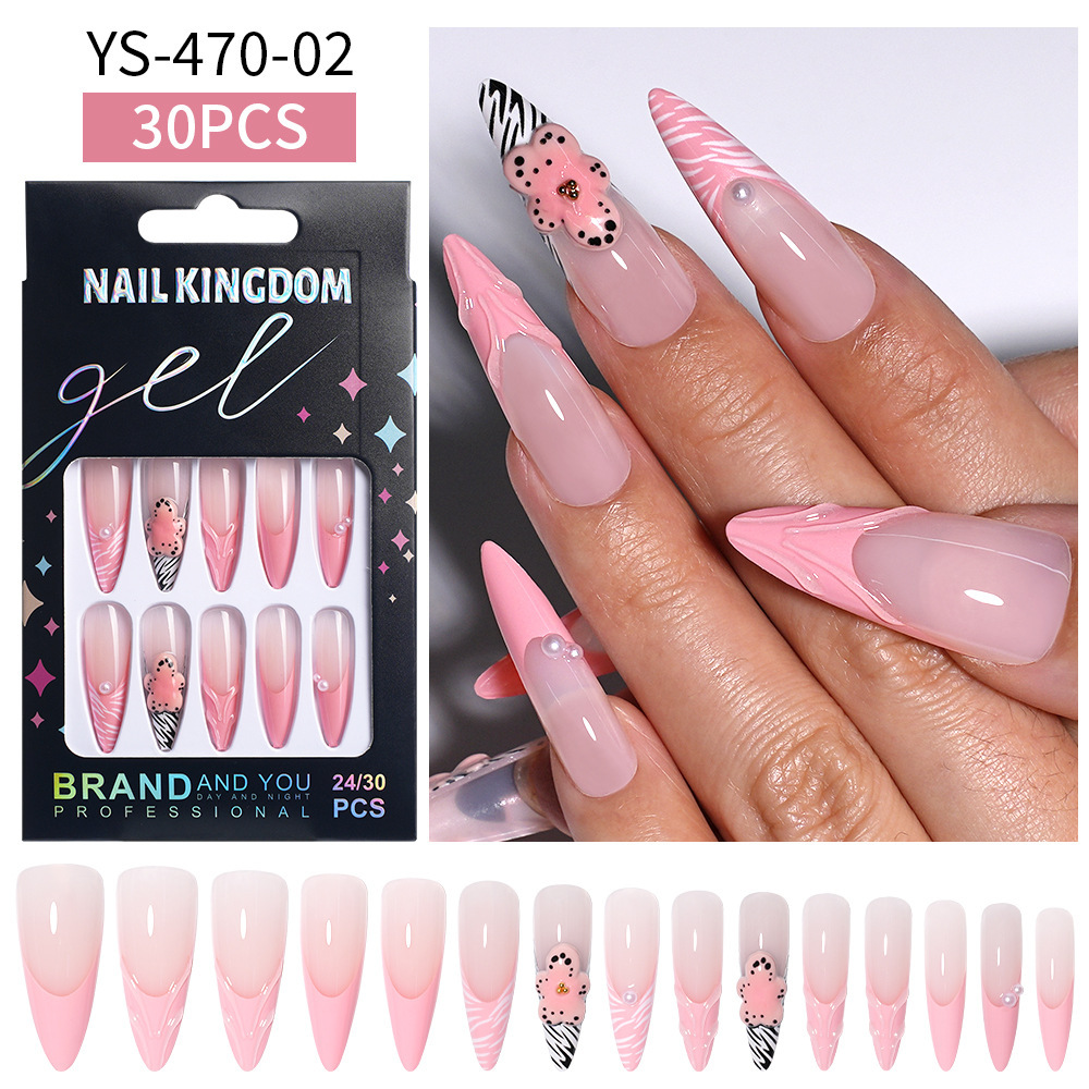 3D Y2K Press-On Nails with Handmade Cherry & Floral Decorations