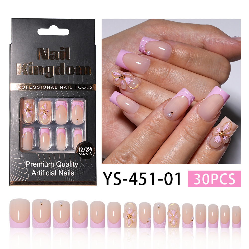 3D Y2K Press-On Nails with Handmade Cherry & Floral Decorations