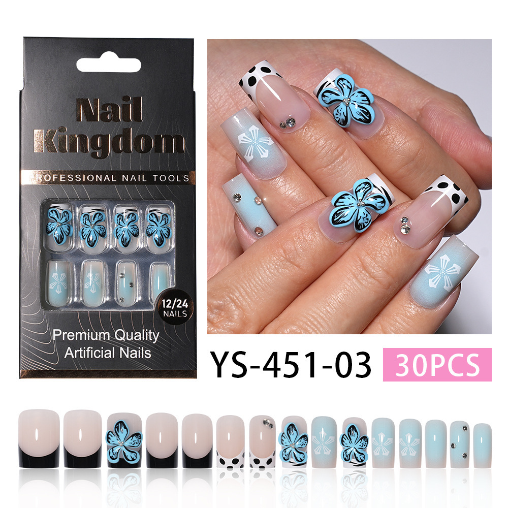 3D Y2K Press-On Nails with Handmade Cherry & Floral Decorations