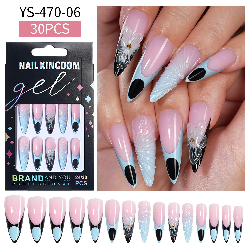 3D Y2K Press-On Nails with Handmade Cherry & Floral Decorations