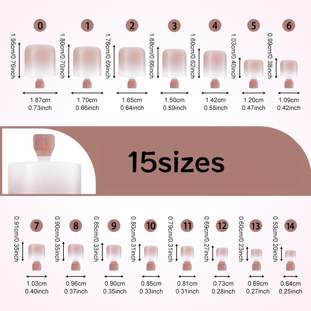 Ombre Nude Soft Gel Toenail Press-On Tips with Short Square Shape