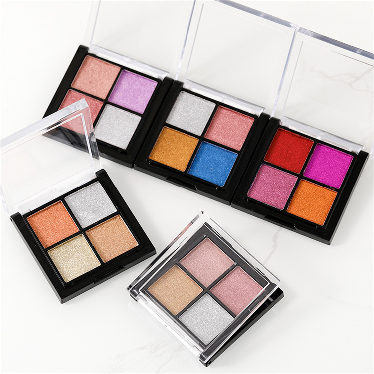 4 Colors Solid Chrome Nail Powder Palette Aurora Holographic Nail Pigment for Salon Wholesale