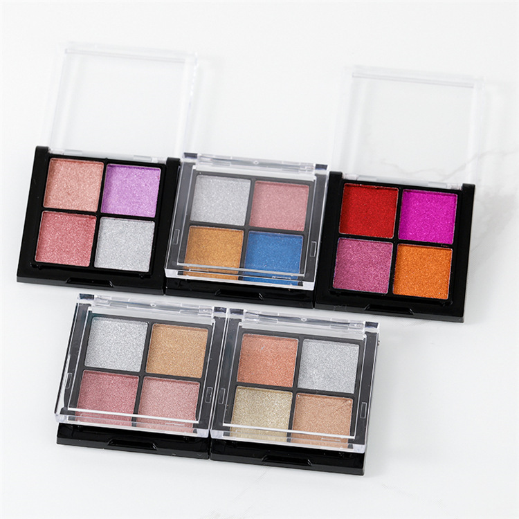 4 Colors Solid Chrome Nail Powder Palette Aurora Holographic Nail Pigment for Salon Wholesale