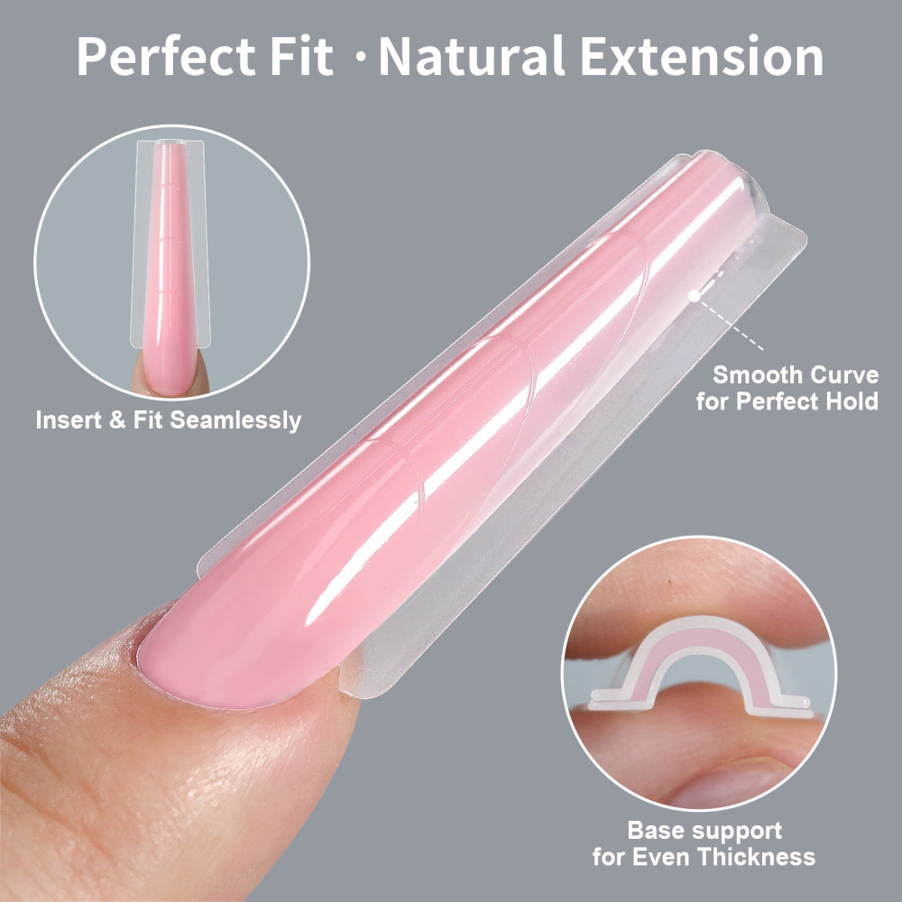 256Pcs Sandwich Dual Forms | C-Curve Guide Poly Gel Extension Molds, 5 Shapes