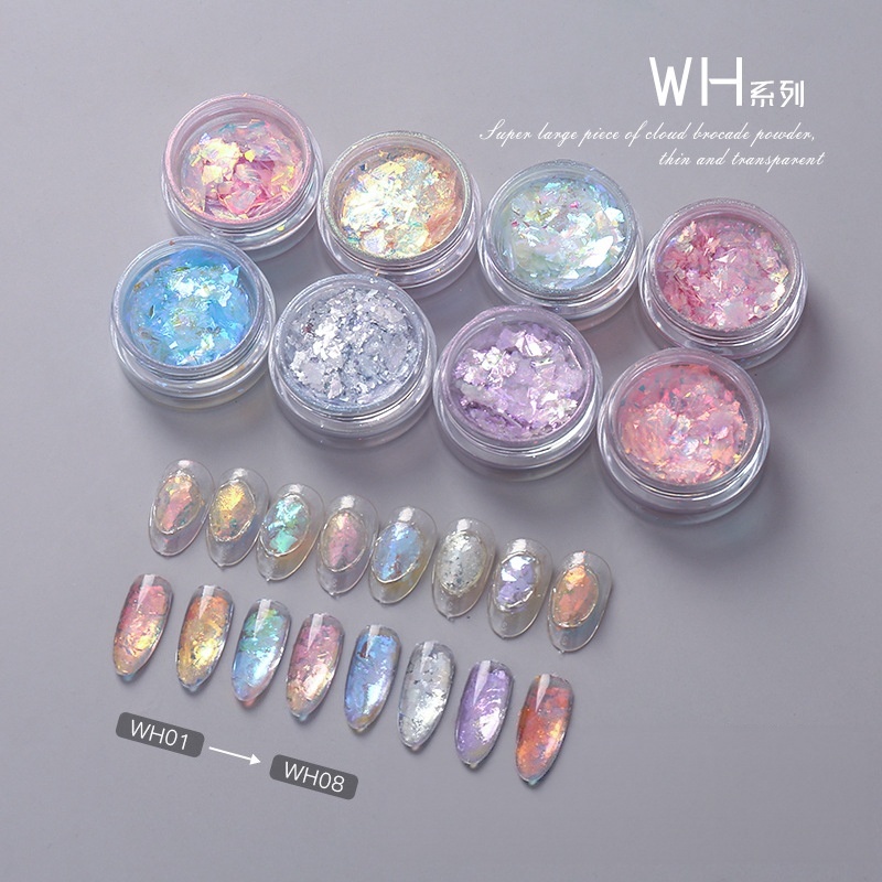 Iridescent Nail Flakes for Nail Art with High-Transparency PET Material
